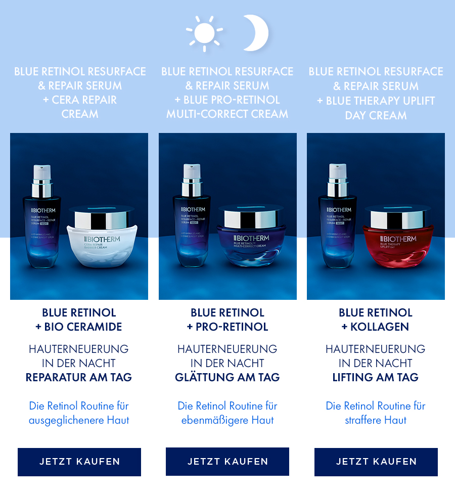 Vorstellung der Biotherm Blue Retinol Serien fr verschiedene Hauttypen