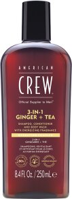 American Crew 3 in 1 Ginger & Tea Shampoo, Conditioner & Body Wash 250 ml
